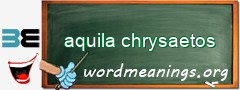 WordMeaning blackboard for aquila chrysaetos